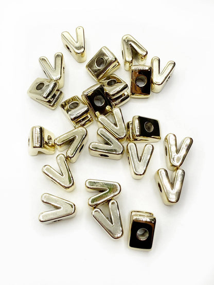 Perles de lettres blanches carrées horizontales de 12 mm 