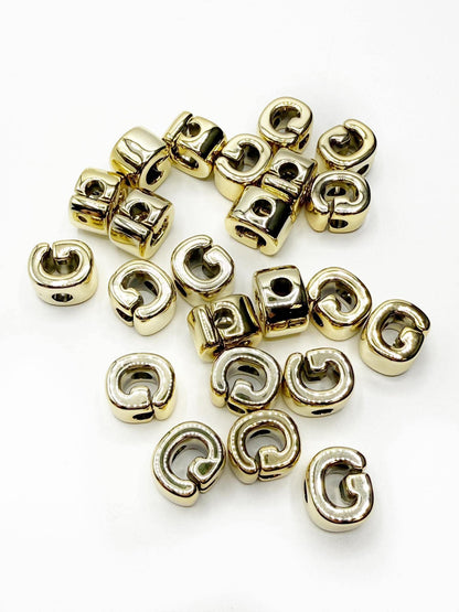 Perles de lettres blanches carrées horizontales de 12 mm 