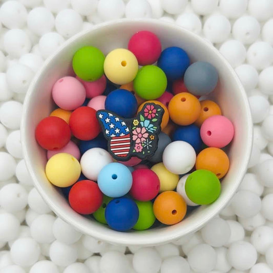 American Floral Butterfly Focal Bead