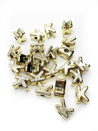 Perles de lettres blanches carrées horizontales de 12 mm 