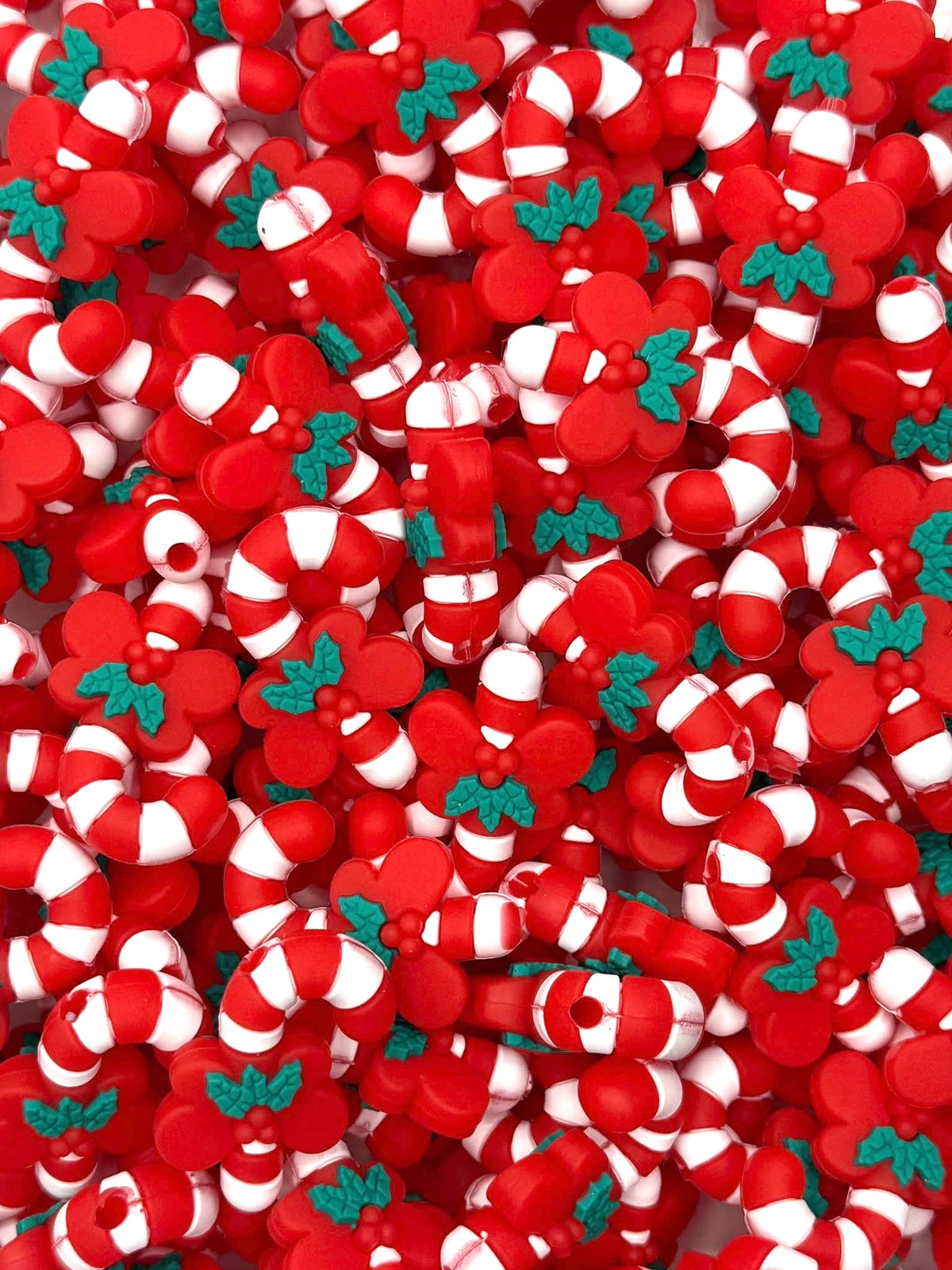 3D Candy Cane Focal Bead