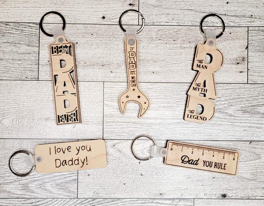 Wooden Father Key Tags