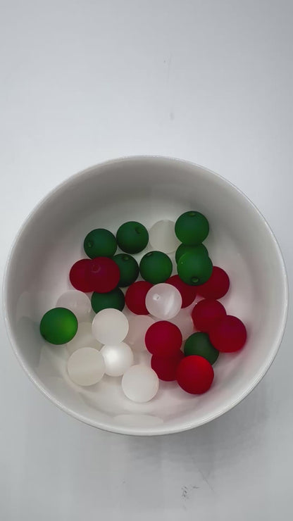 Green Reflective Frosted Acrylic 16mm Acrylic Bead *Read Description*