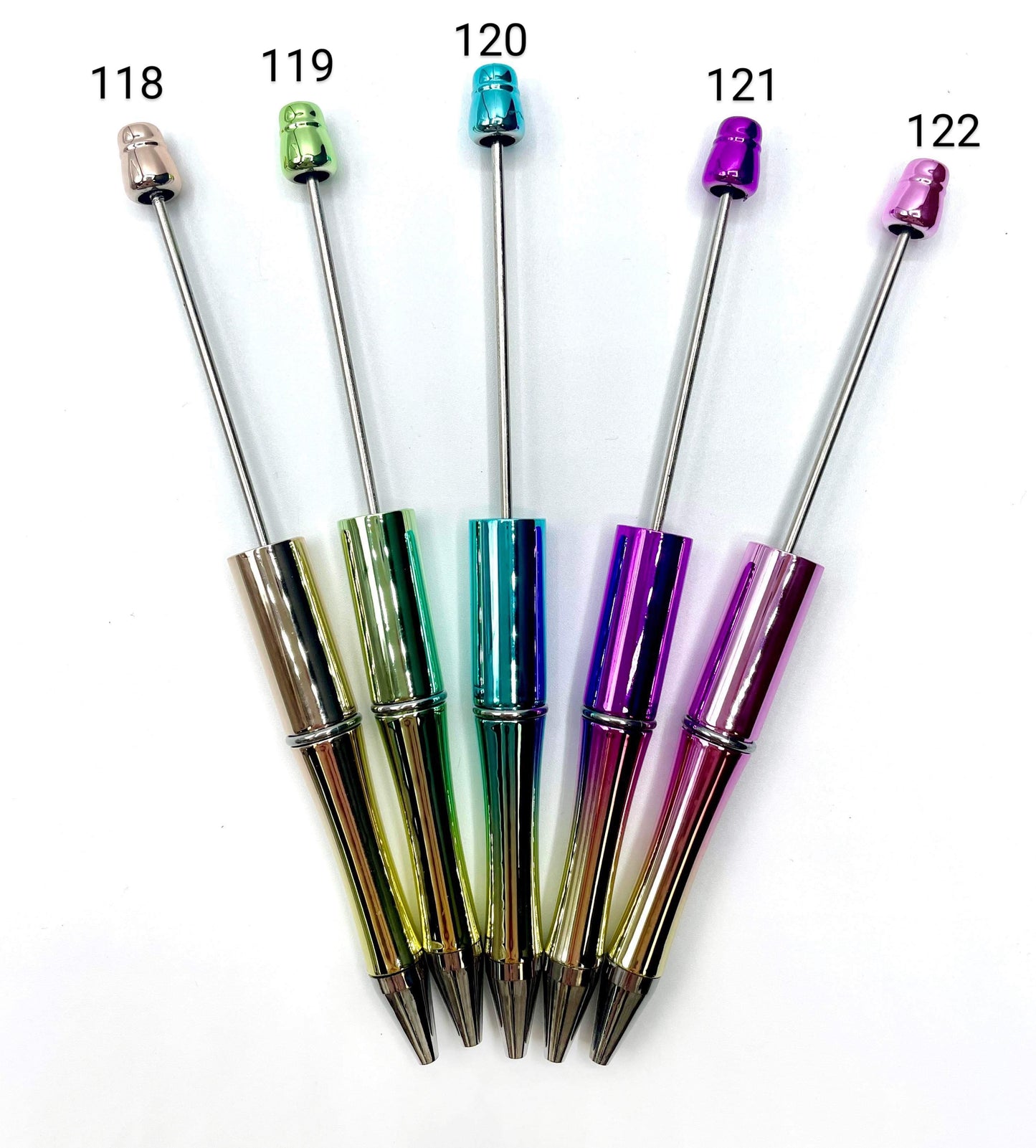 Chrome Plastic Blank Beadable Pens