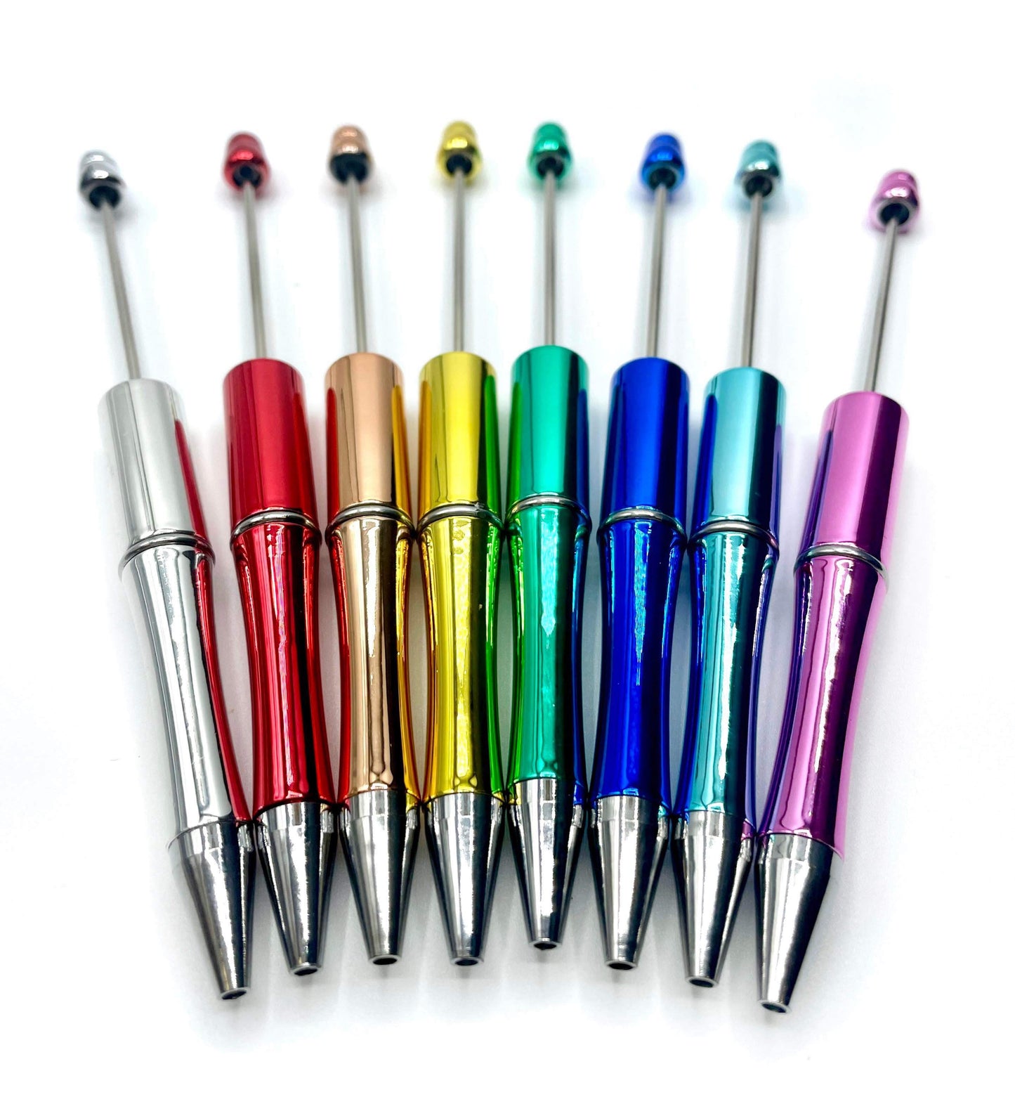 Chrome Plastic Blank Beadable Pens