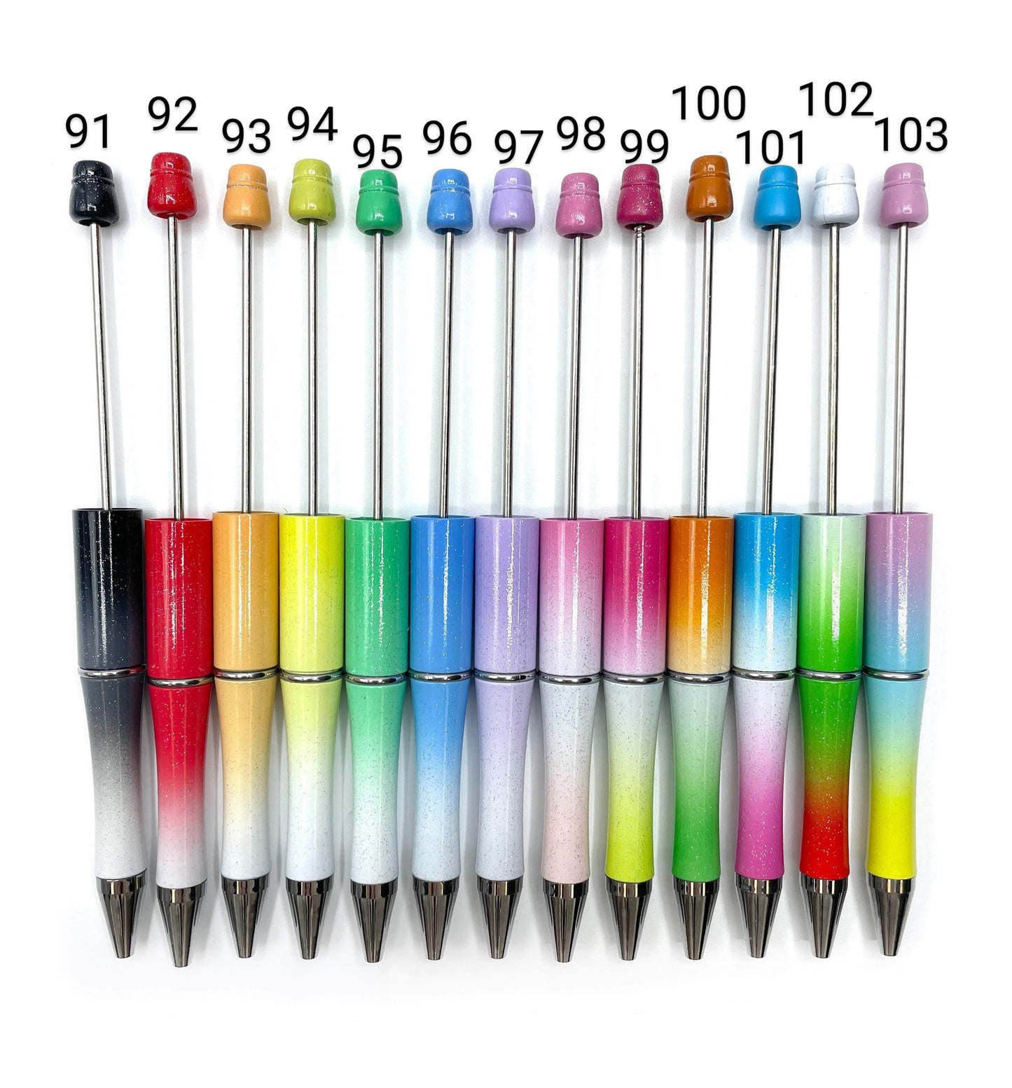 Sparkle Plastic Blank Beadable Pens