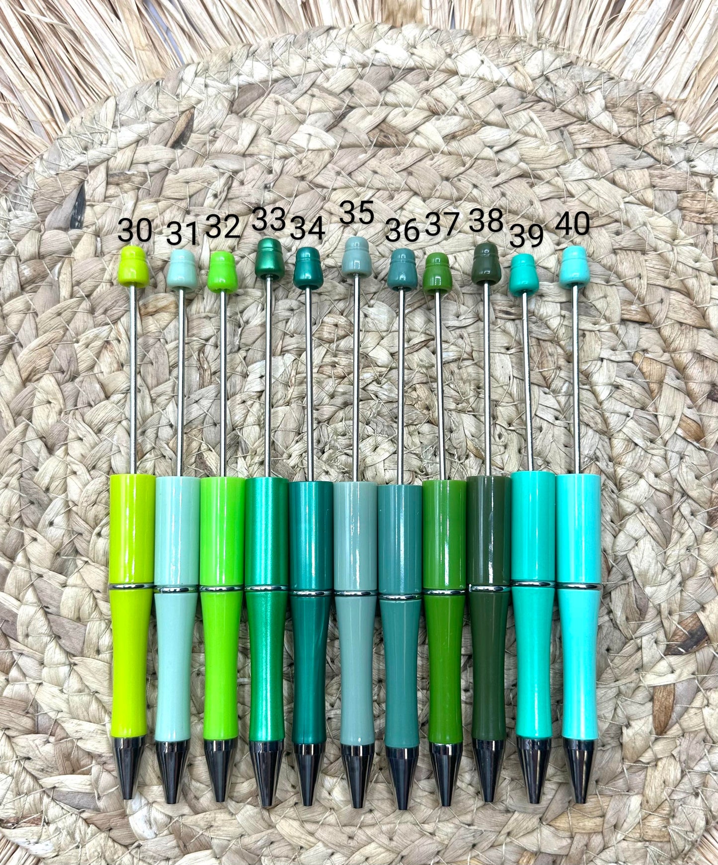 Solid Plastic Blank Beadable Pens