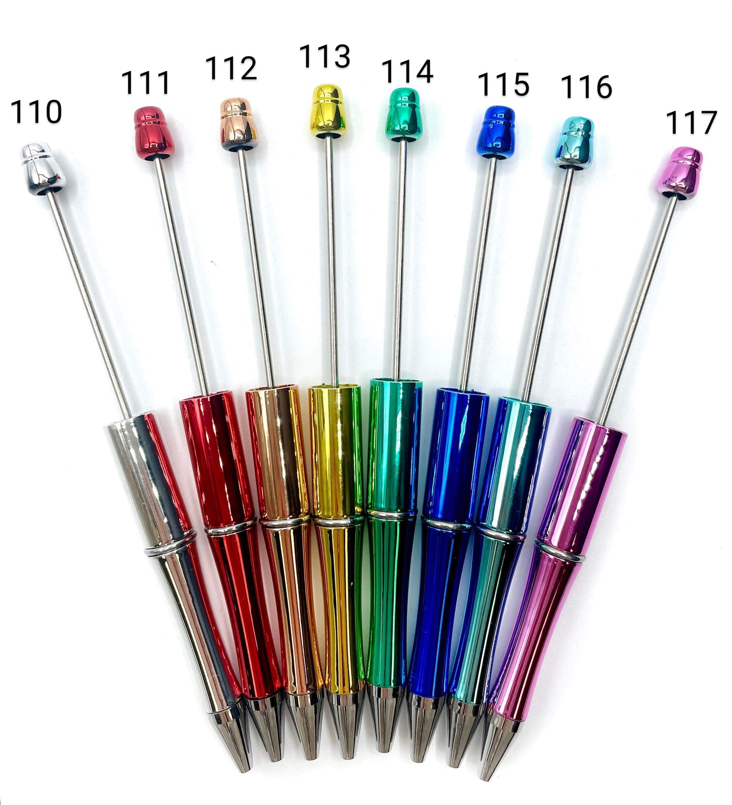 Chrome Plastic Blank Beadable Pens