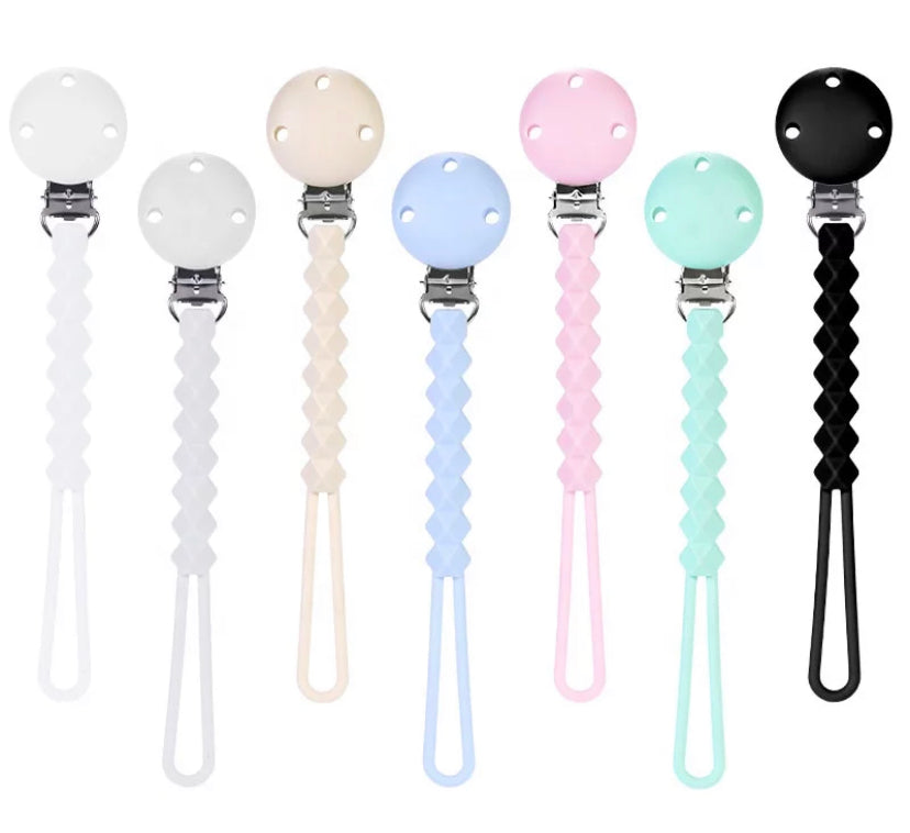 MYSTERY Solid Silicone Pacifier Clips