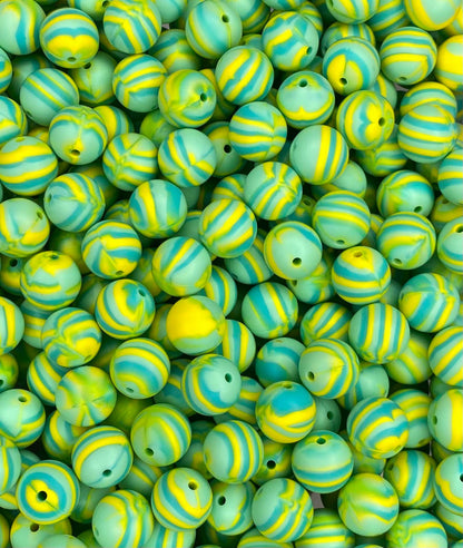 Neon Swirl 15mm Bead