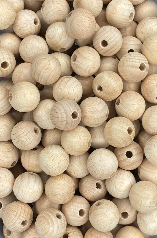 16mm Beech Wooden Round Beads