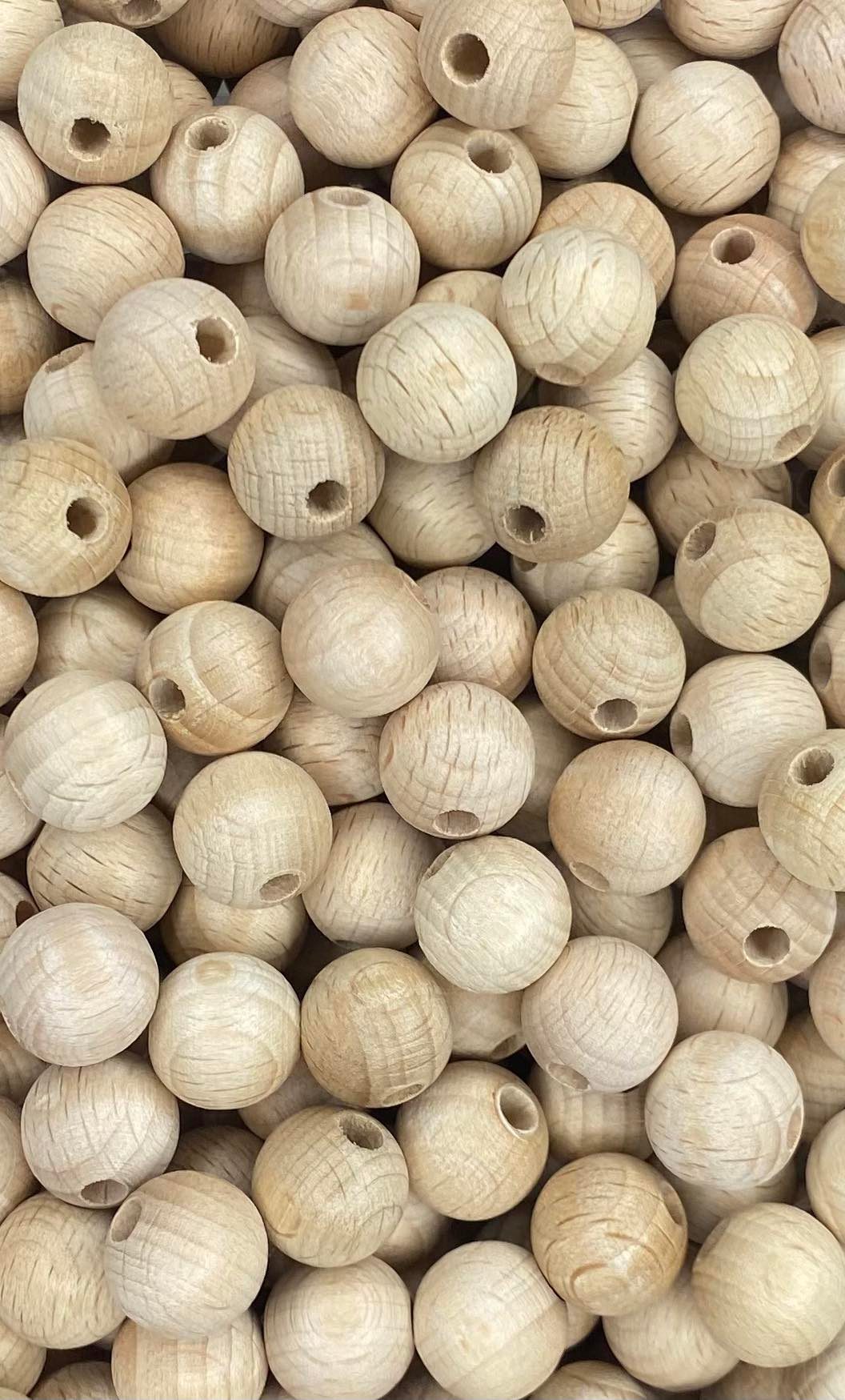 14mm Beech Wooden Round Beads