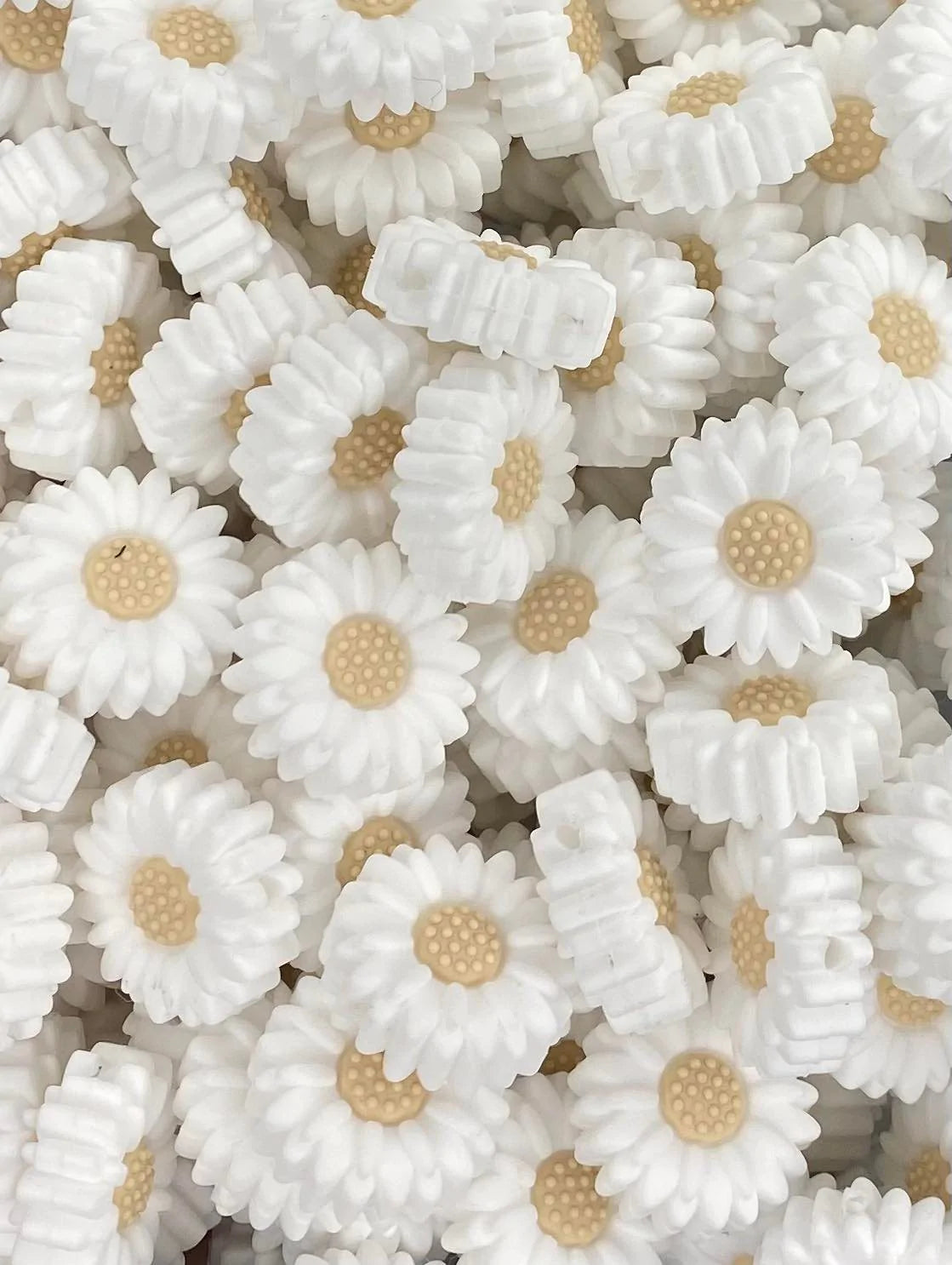 White Boho Flower Focal Bead