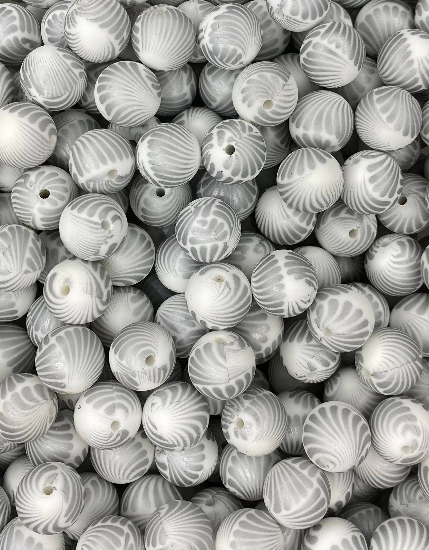 Metallic Oyster Printed 15mm Bead***Discontinued***