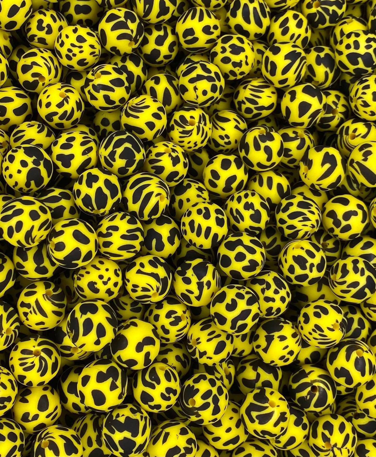 Multicolor Cow Printed 15mm Beads