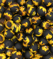 Sunflower Printed 15mm Bead