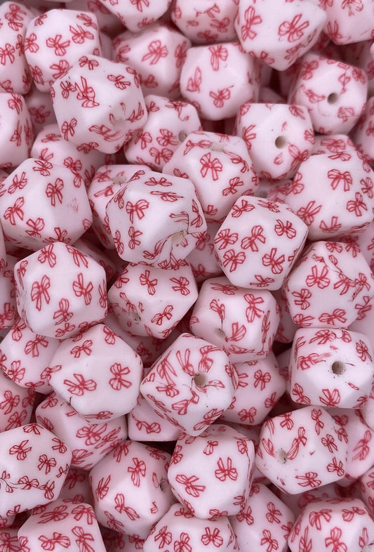 Perle hexagonale imprimée Strikkraal de 14 mm