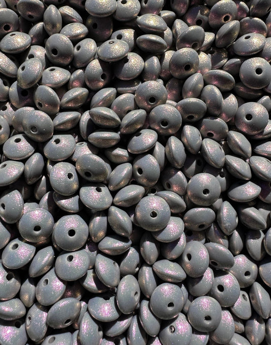 Perle de lentille gris opale 12 mm
