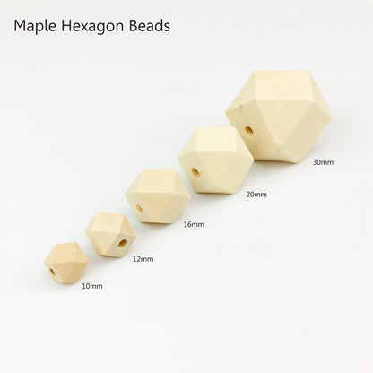 20mm Wooden Hex Beads