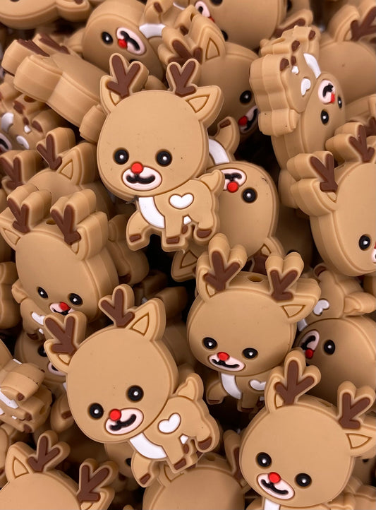 Red Nose Reindeer Focal Bead