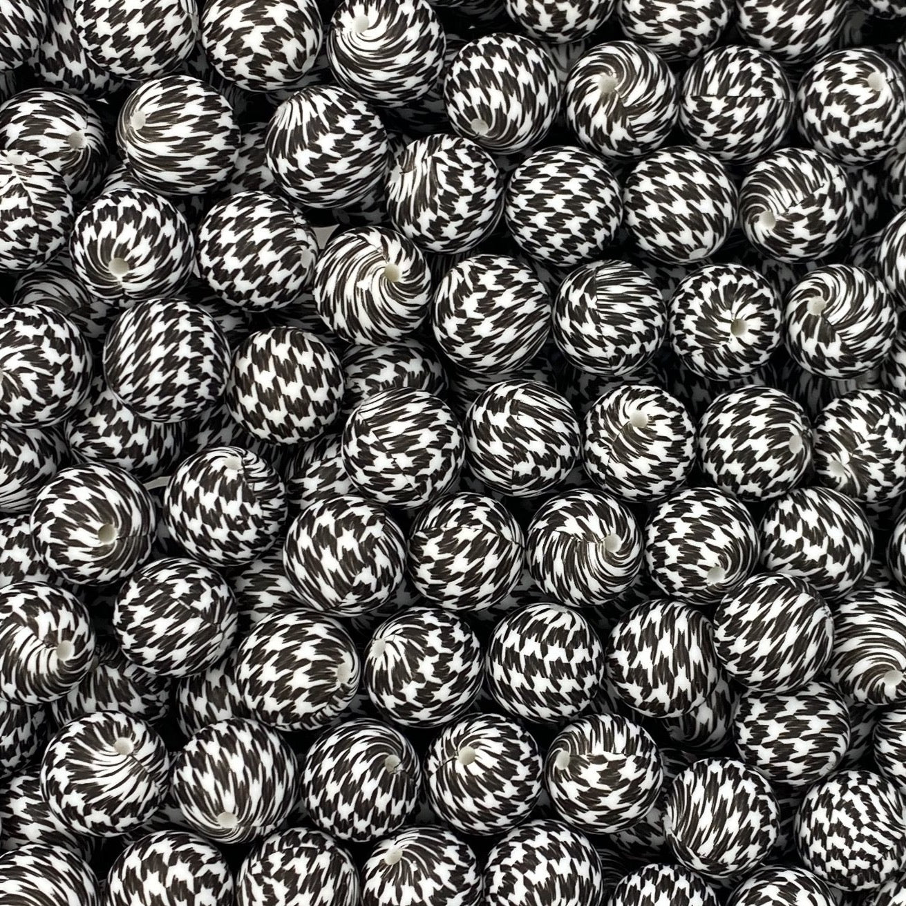 CTS Creation: Houndstooth Printed 15mm Bead