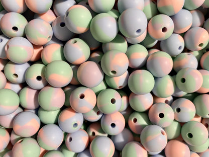 Perle de 15 mm imprimée tie-dye 