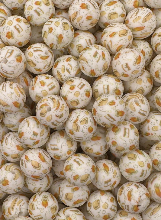 S'mores Custom Printed 15mm Bead