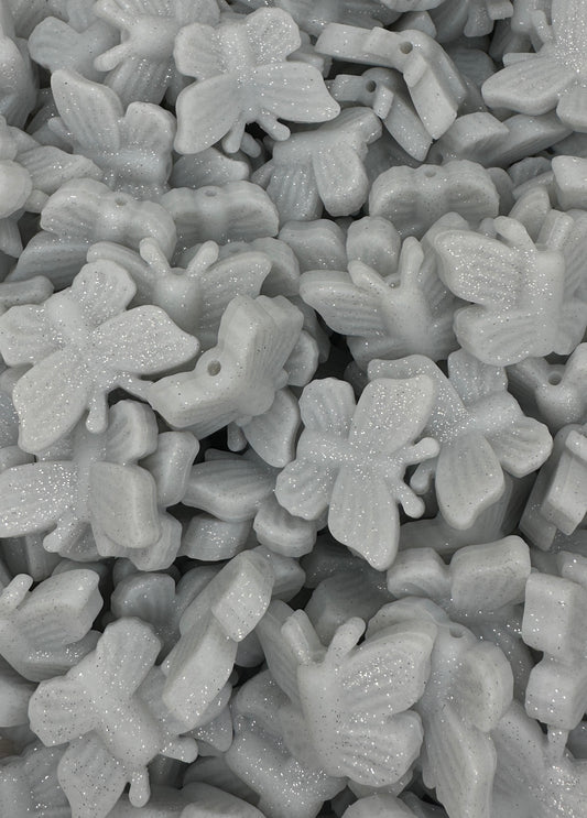 Glitter Flying Butterfly Focal Bead