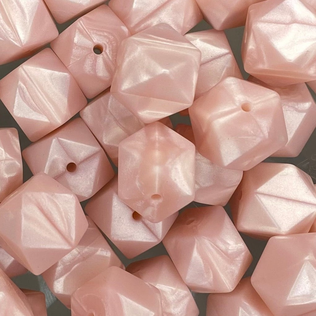 Pearl Pink 17mm Hexagon