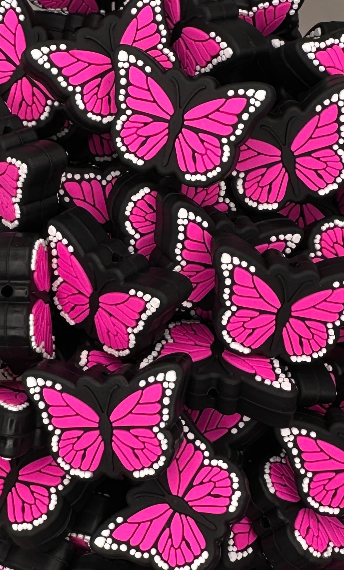 Pink Monarch Butterfly Focal Bead