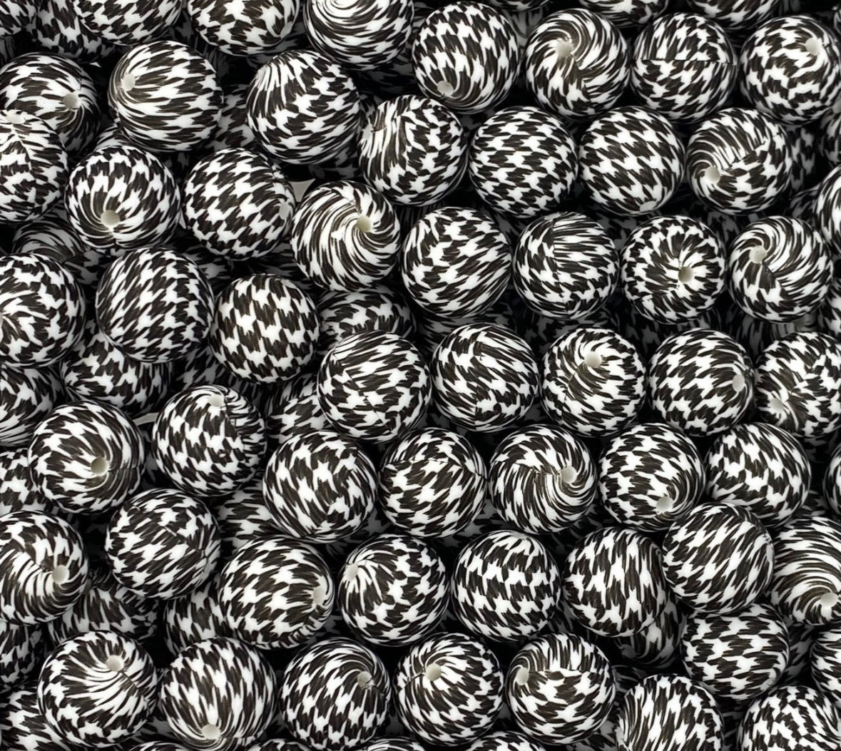 CTS Creation: Houndstooth Printed 19mm Bead