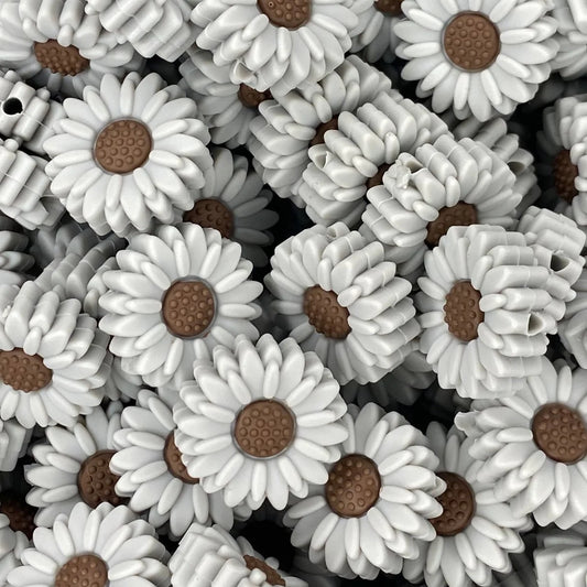 Grey Boho Flower Focal Bead