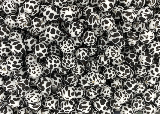Cow Printed 19mm Bead