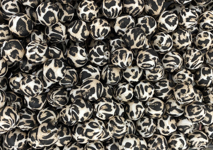 *Cheetah Printed 12mm Bead