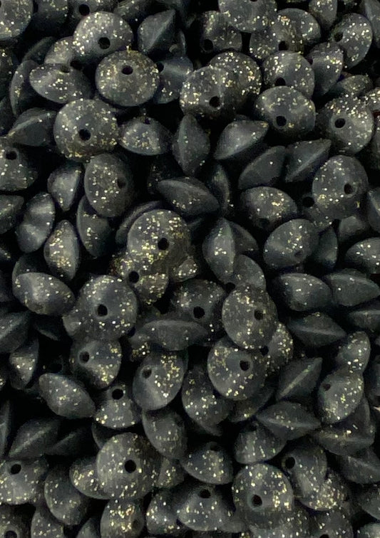 Black Glitter 12mm Lentil