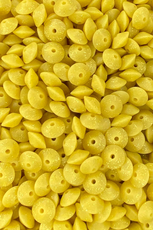 Mustard Glitter 12mm Lenti
