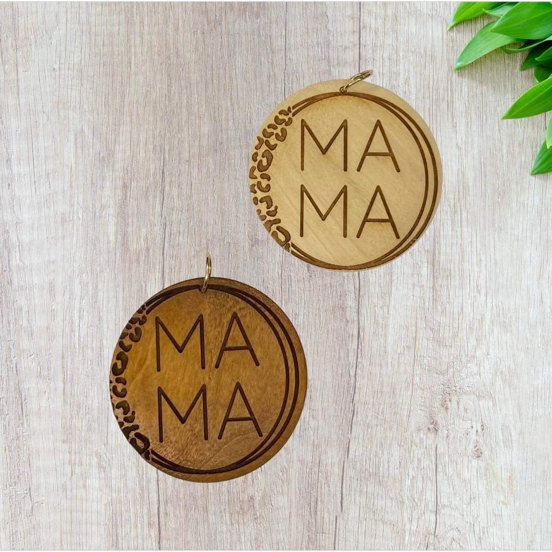 Wooden Mama Circle Key Tag