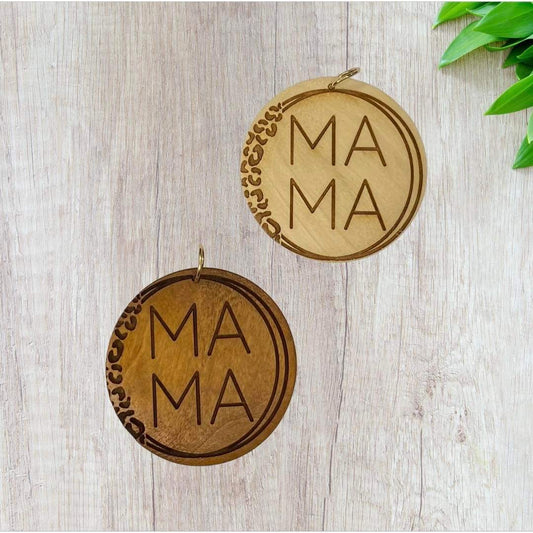 Wooden Mama Circle Key Tag