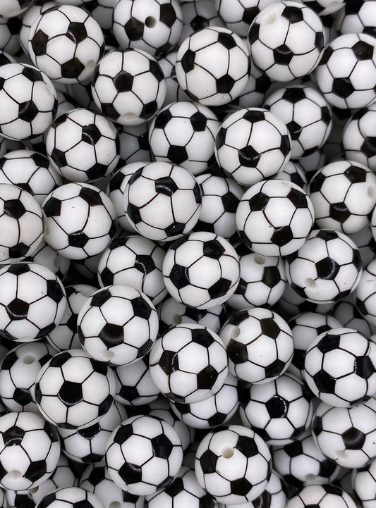 Soccer Printed 15mm Bead