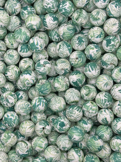 Fern Valley 15mm Printed Bead