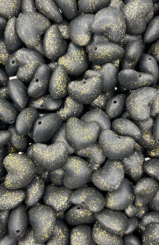 Glitter Heart Focal Bead