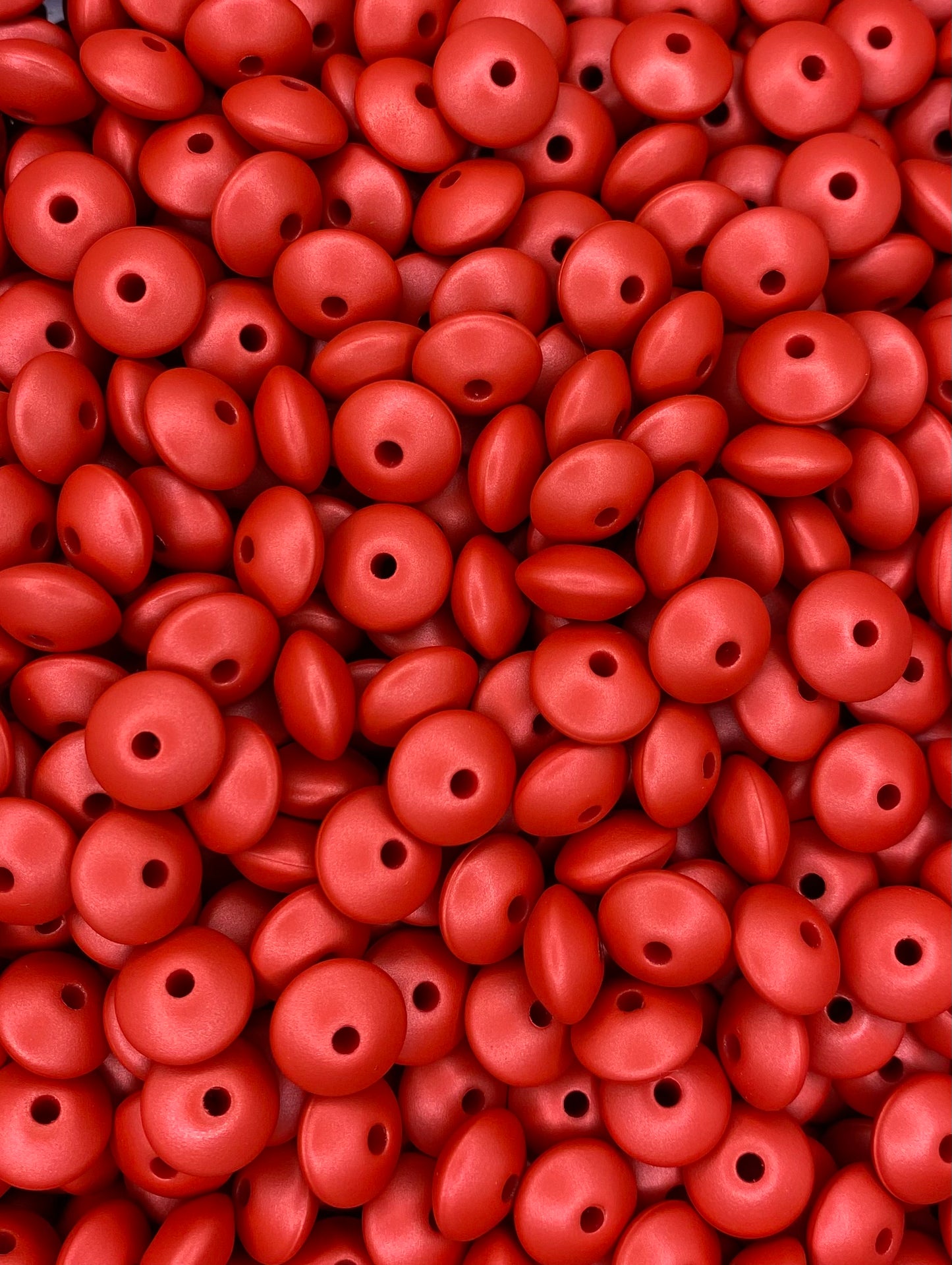 Red Metallic 12mm Lentil Bead