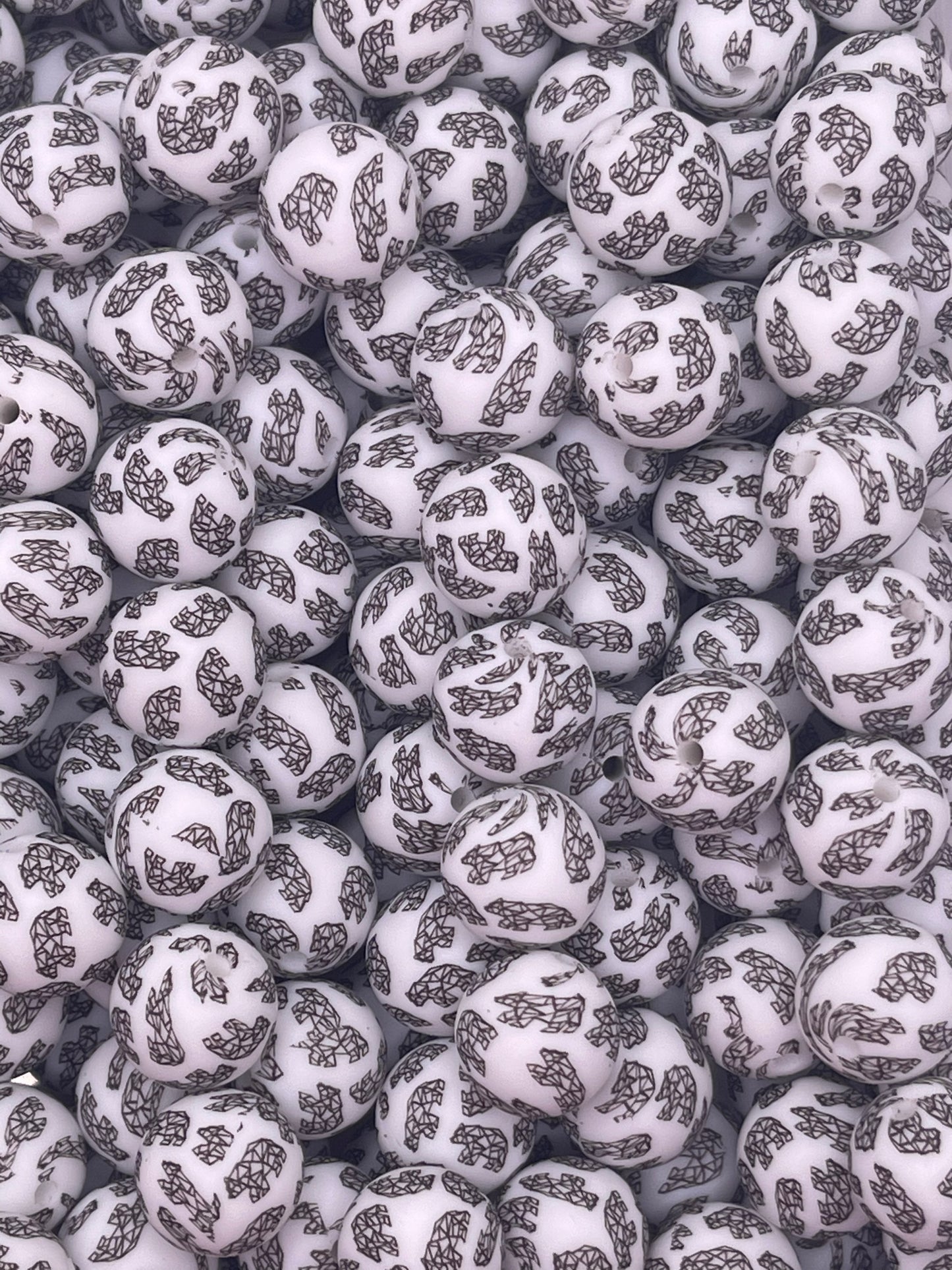 Bear Printed 15mm Bead
