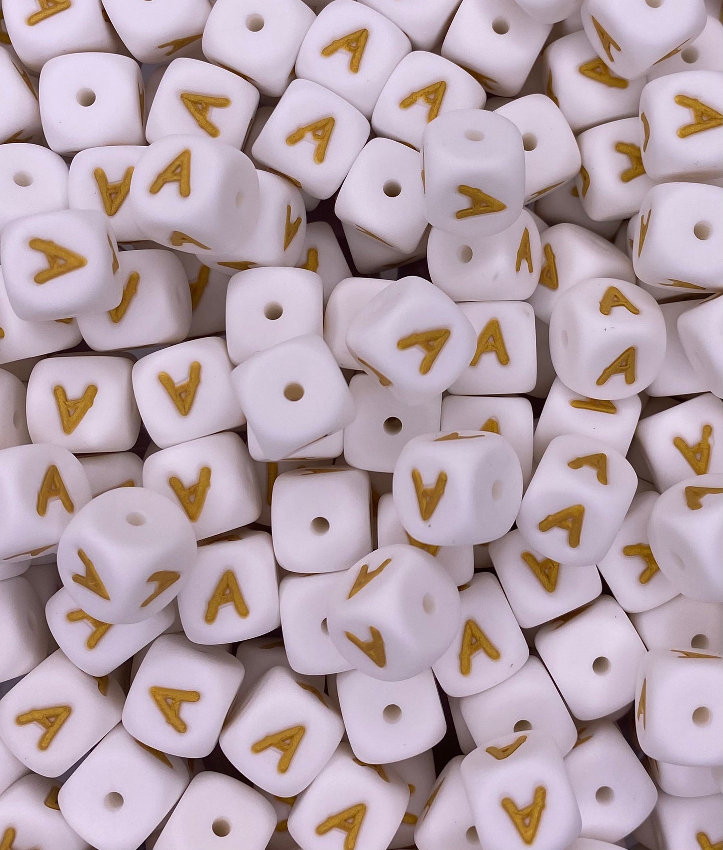 White/Gold MAMA 12mm Square Letters